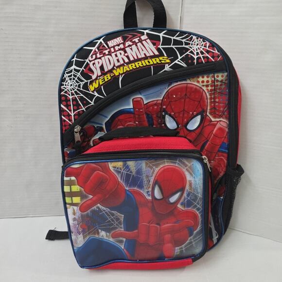 Marvel Spiderman 16" Backpack with Detachable Lunch Box - 2 Piece Set - Picture 2 of 4